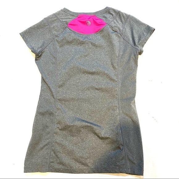 MPG Athletic Tee Vented Ruffle Detail Gray/Pink Women’s S Small - Picture 3 of 8